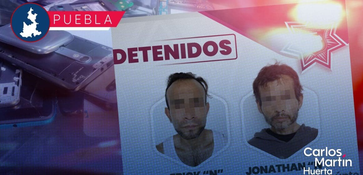 Sujetos son detenidos por robo de celulares en las calles de Puebla