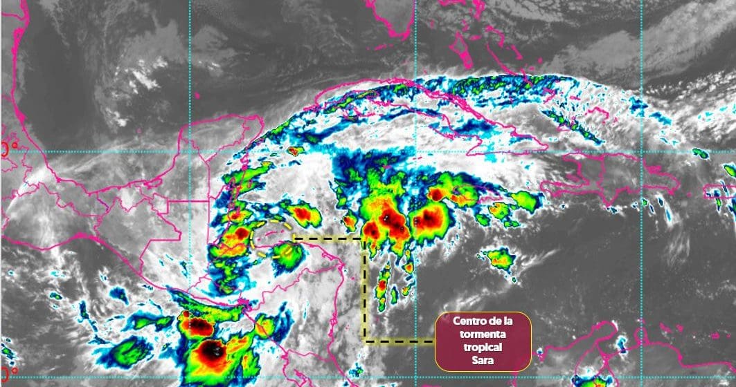 Tormenta tropical Sara se mantiene estacionaria al norte de las costas de Honduras