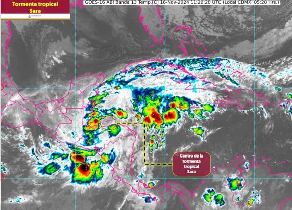 Tormenta tropical Sara se mantiene estacionaria al norte de las costas de Honduras