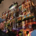 Poblanos disfrutaron del video mapping y espectáculo de drones alusivos al Día de Muertos