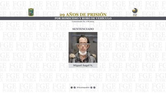 Por robo y homicidio condenan a hombre a 29 años de prisión