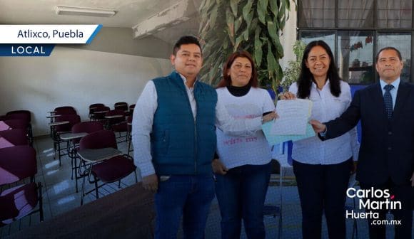 Anuncian construcción de dos aulas en Atlixco; 250 alumnos se beneficiarán