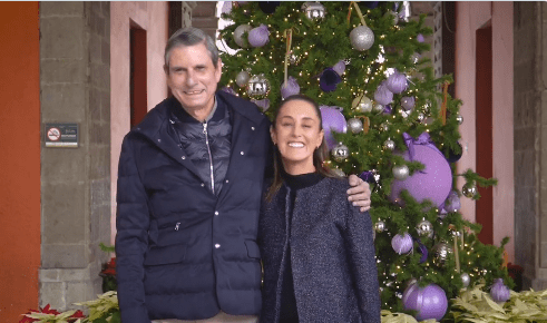 Claudia Sheinbaum y Jesús María Tarriba desean felices fiestas a los mexicanos