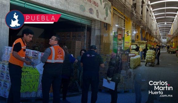 Realizan operativo en la Central de Abasto Puebla; clausuran 14 establecimientos