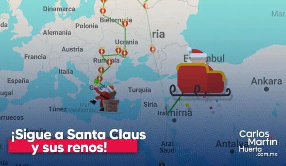 ¡Está en camino! Sigue a Santa Claus y sus renos