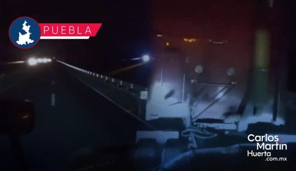 Trailero impide asalto en la autopista Puebla-Orizaba; chocó a sus asaltantes