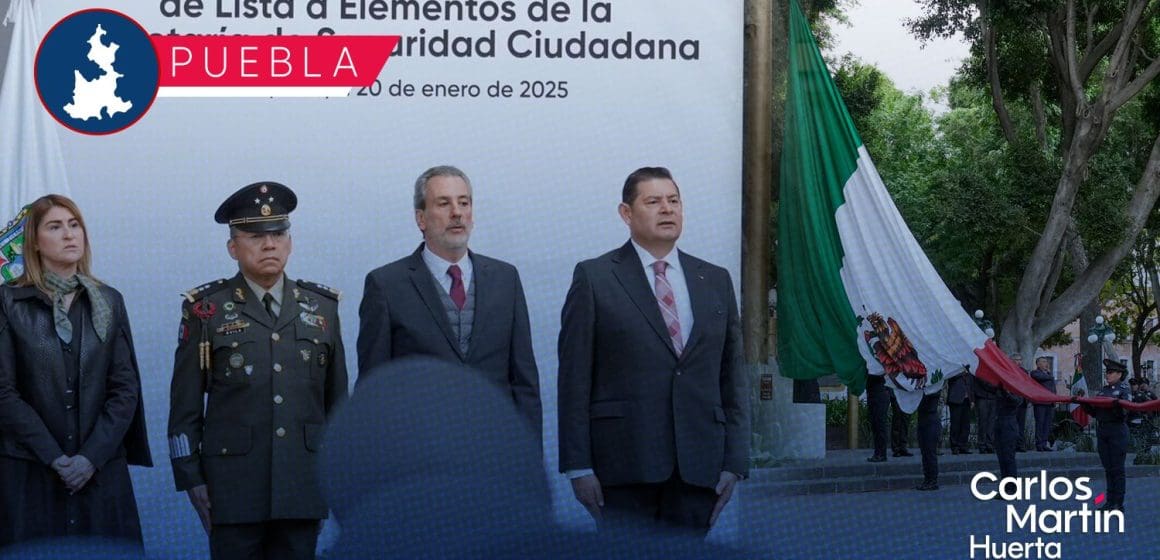 Armenta y Chedraui encabezan pase de lista a fuerzas municipales en Puebla