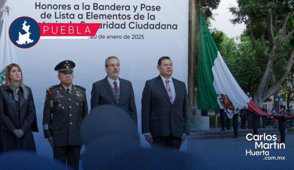 Armenta y Chedraui encabezan pase de lista a fuerzas municipales en Puebla