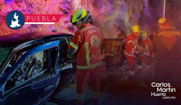 Conductor sobrevive tras volcarse y quedar prensado en el Periférico Ecológico