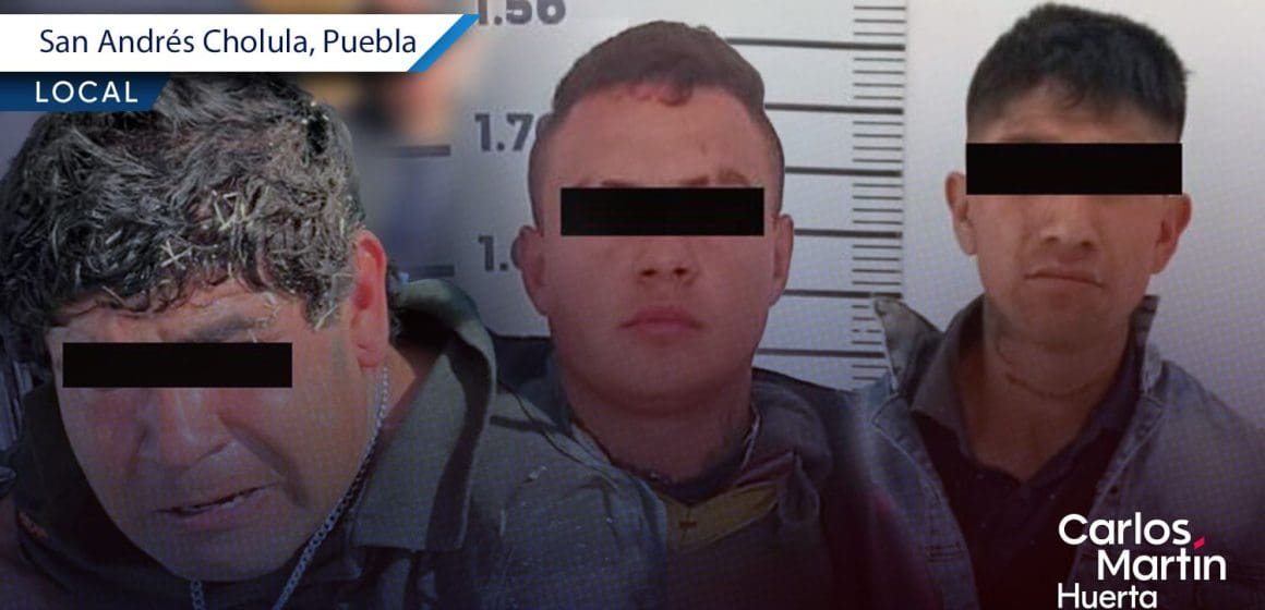 Detienen a tres sujetos tras intento de robo y balacera en San Andrés Cholula