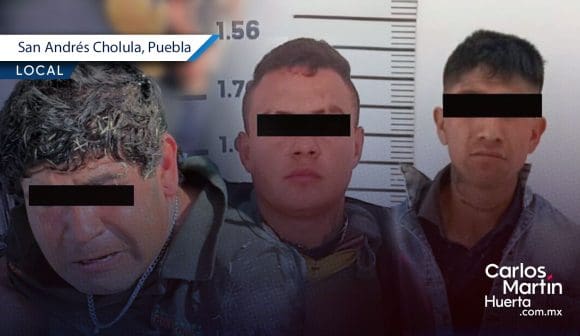 Detienen a tres sujetos tras intento de robo y balacera en San Andrés Cholula