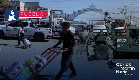 Despliegan operativo en la Central de Abasto Puebla