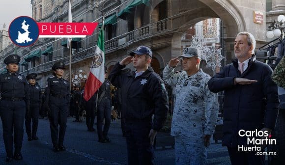 Pepe Chedraui encabeza pase de lista en el Zócalo de Puebla y refuerza la seguridad