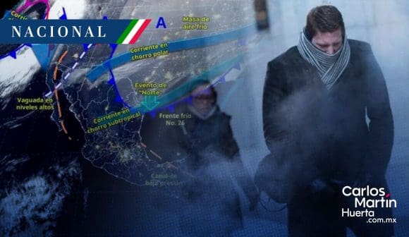 Frente frío 26 afectará a México con lluvias, bajas temperaturas y ambiente caluroso