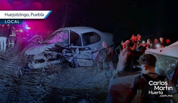 Fuerte accidente deja tres heridos y un prensado en Huejotzingo