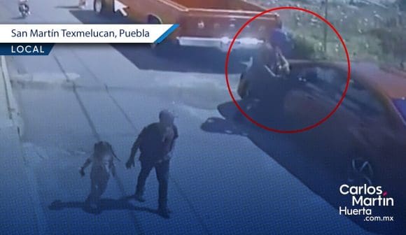 Hombre usa a su hija pequeña para el robo de autopartes en Texmelucan
