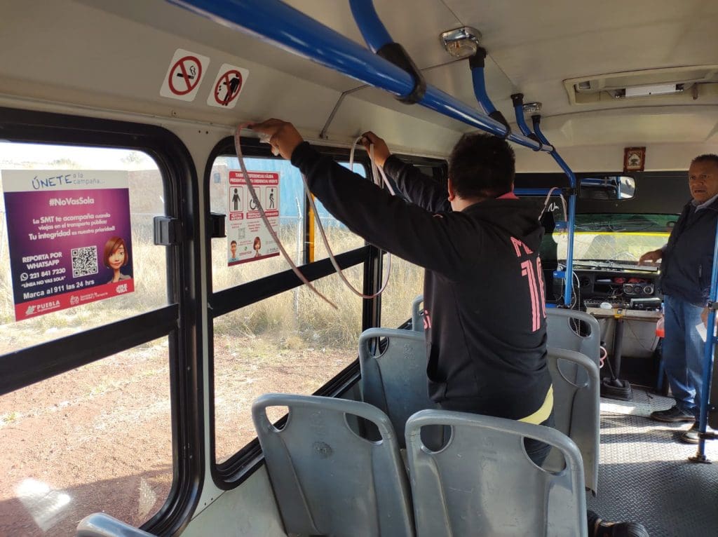 Luminaria en Transporte publico de Puebla