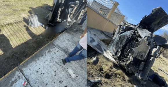 Mueren dos personas tras volcarse frente a panteón de Santa María Nenetzintla