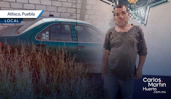 Recuperan auto robado en Atlixco; detienen a sujeto con arma de fuego