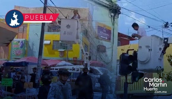 Retiran cámaras de vigilancia ajenas a Seguridad Pública en el Centro de Puebla