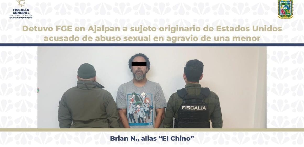 Detienen en Ajalpan, a estadounidense acusado de abuso sexual contra una menor