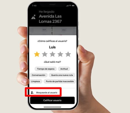 calificacion en Uber