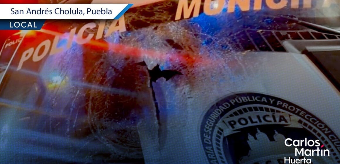 Balean patrulla de San Andrés Cholula tras choque en Vía Atlixcáyotl; no hay heridos