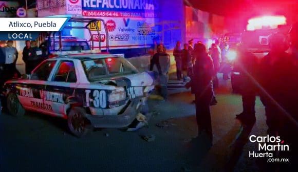 Borracho atropella a cuatro policías durante alcoholímetro en Atlixco; fue detenido