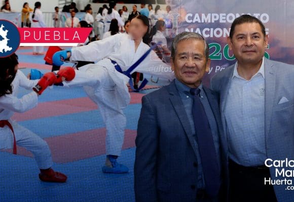 Alejandro Armenta rinde homenaje a Shihan Koichi Choda Watanabe; maestro de karate en Puebla