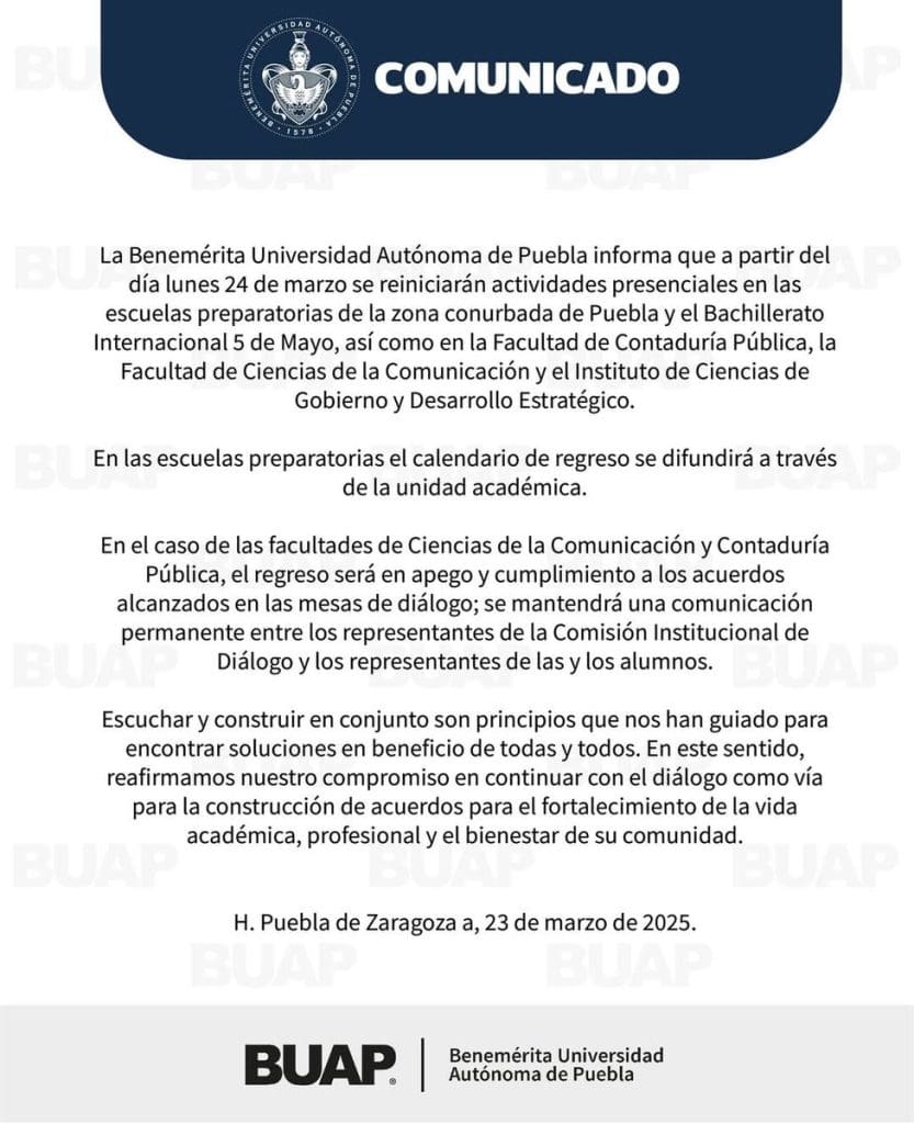 Paro BUAP Facultad de Contaduria Publica y Ciencias de la Comunicacion