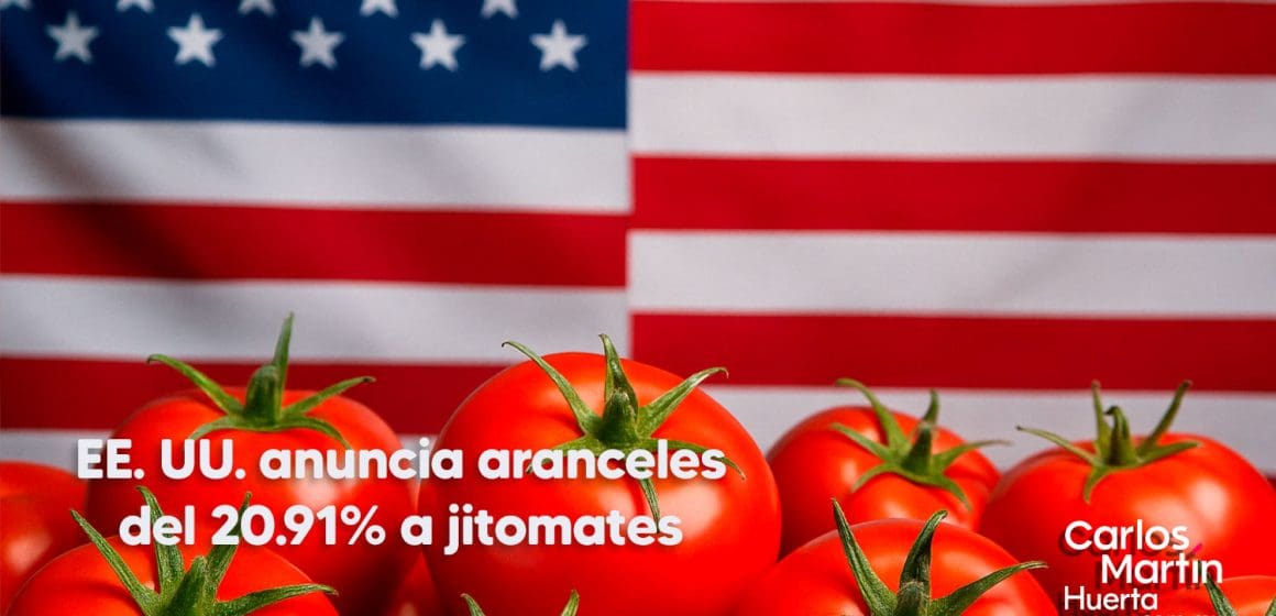 Estados Unidos impondrá arancel de 20.91% al jitomate mexicano a partir del 14 de julio