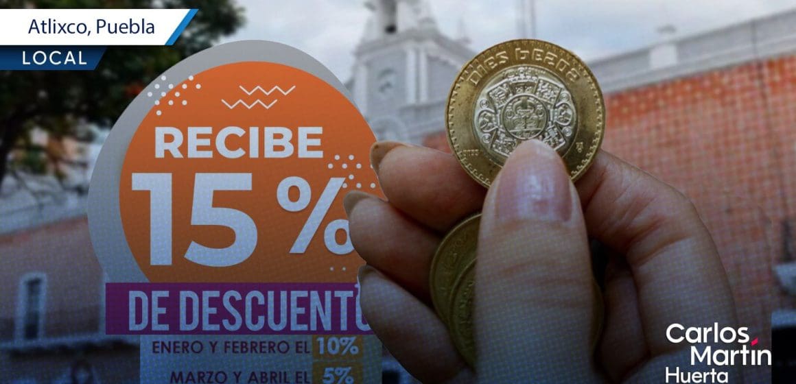 Aprovecha últimos días de descuento en el pago predial en Atlixco