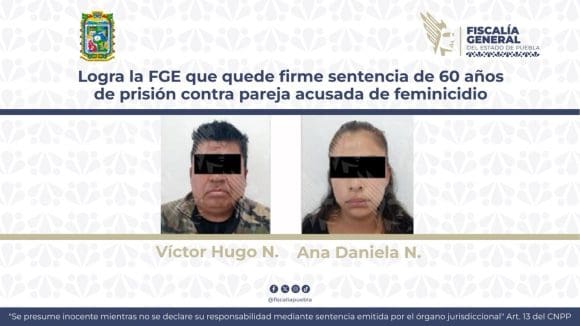Sentencia firme de 60 Años por feminicidio de menor en Puebla