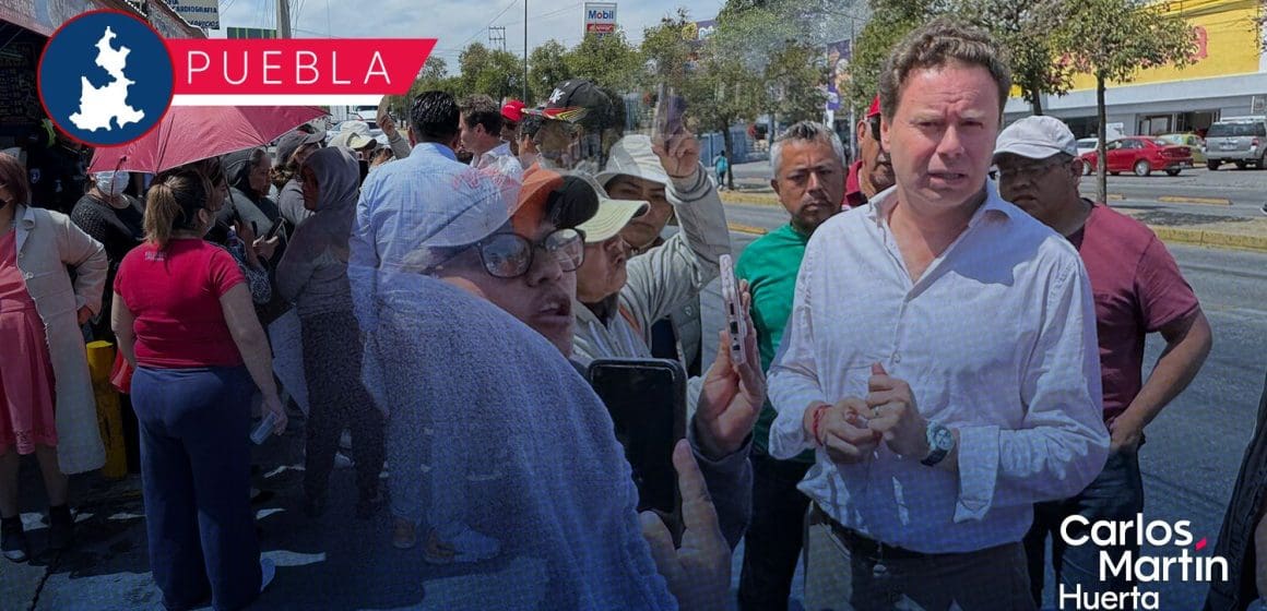 Jordi Bosch de Agua de Puebla y vecinos de La Popular llegan a acuerdo tras manifestación en 11 Sur