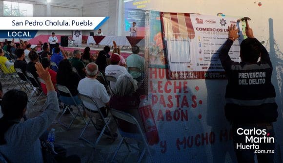 San Pedro Cholula lanza programa “Comercios Unidos” para fortalecer seguridad en Santiago Momoxpan