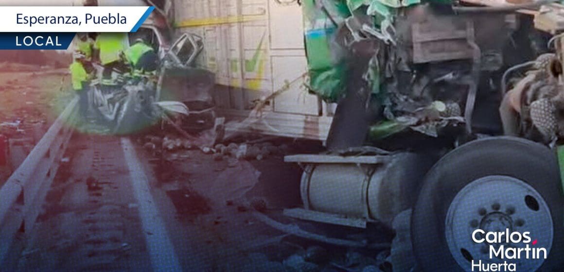 Tragedia en autopista Esperanza-Puebla: Choque de tráilers deja dos operadores muertos