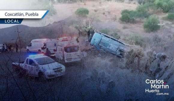 Volcadura Coxcatlán - Jornaleros Volcadura de autobús en Coxcatlán deja cinco muertos y 15 heridos; eran jornaleros de Ajalpan
