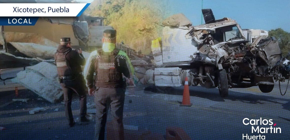Volcadura de tráiler en la México-Tuxpan deja un muerto y un herido en Xicotepec