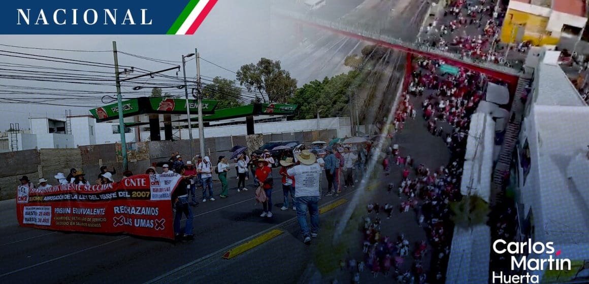 Caos en el AICM: CNTE bloquea accesos generando retrasos y afectaciones a viajeros