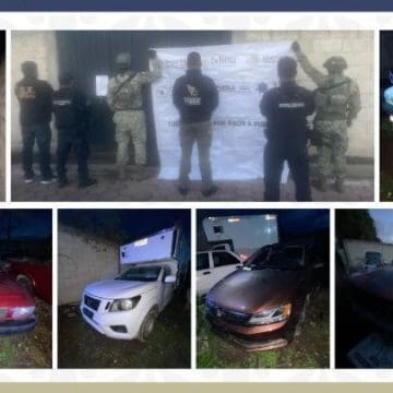 FGE recupera vehículos robados tras cateo en Palmar de Bravo