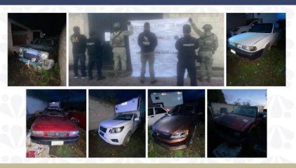 FGE recupera vehículos robados tras cateo en Palmar de Bravo