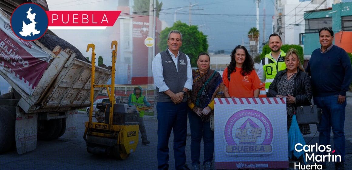 Intensifican estrategia de bacheo en Valle Dorado y otras colonias en Puebla