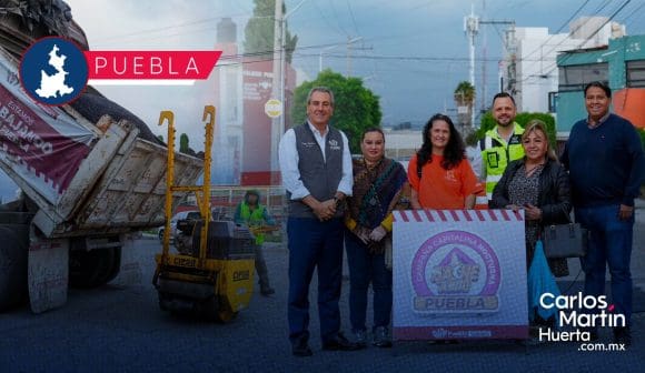 Intensifican estrategia de bacheo en Valle Dorado y otras colonias en Puebla