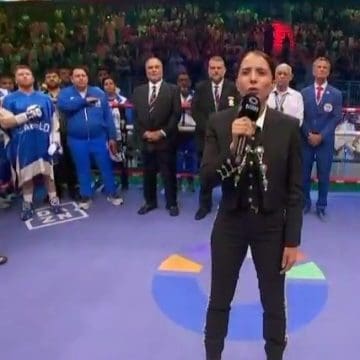 Majo Aguilar triunfa con el Himno Nacional Mexicano en la pelea de Canelo Álvarez en Arabia Saudita
