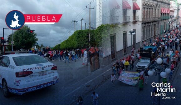 Manifestación de la UPVA 28 de Octubre en Puebla: Bloqueos y exigencias