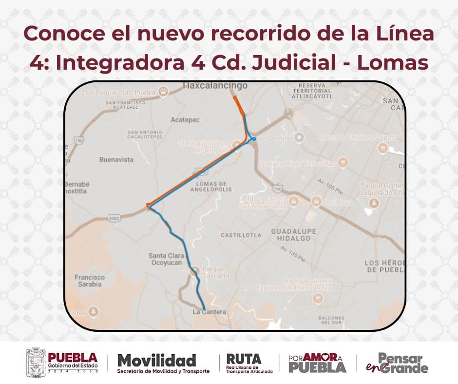 Modificaciones en el recorrido de la Linea 4 de RUTA
