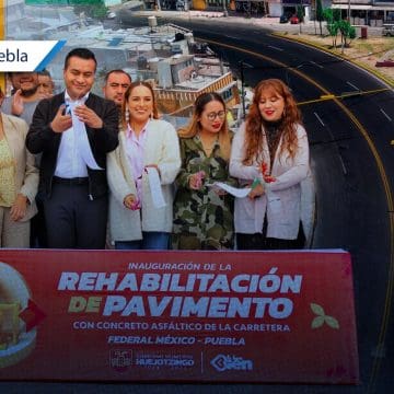 Rehabilitan la carretera federal México-Puebla en Huejotzingo con el programa “Rescate Carretero”