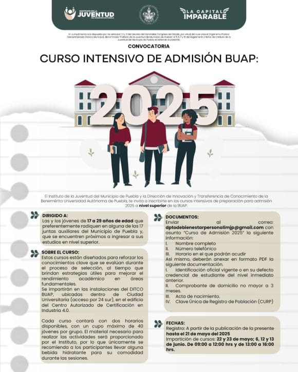 Ofrece IJMP a jóvenes cursos gratuitos de preparación para ingreso a la universidad