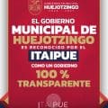 Huejotzingo recibe reconocimiento como gobierno 100% transparente por el ITAIPUE
