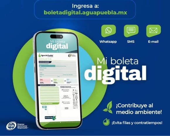 agua de puebla2 Agua de Puebla lanza la boleta digital: Un paso hacia la sostenibilidad